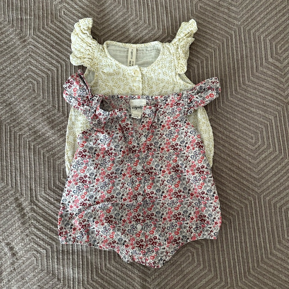 Vignette Baby Bubble Rompers lot of two